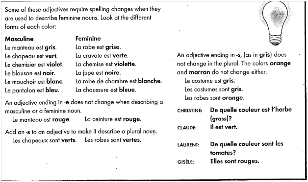 Les couleurs